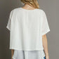 Umgee Full Size Eyelet Layered Short Sleeve Blouse Plus Size Blouses