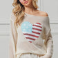 BiBi Sequin American Flag Heart Knit Cover-Up Cover-Ups