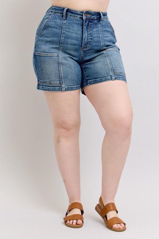 Judy Blue Full Size High Rise Denim Shorts - DAVERRI FASHIONS