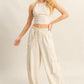 HYFVE Crop Top and Cargo Pants Set OATMEAL Outfit Sets