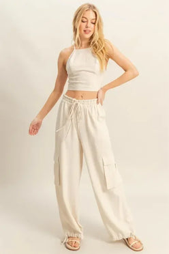 HYFVE Crop Top and Cargo Pants Set - DAVERRI FASHIONS