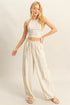 HYFVE Crop Top and Cargo Pants Set OATMEAL Outfit Sets