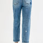 RISEN Full Size Mid Rise Fit-boyfriend Heart Shade Jeans Plus Size Jeans