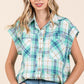 Mittoshop Mineral Wash Plaid Button Down Shirt - DAVERRI FASHIONS