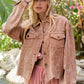 POL Oversized Frayed Edge Shacket Shackets