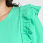 Umgee French Terry Ruffles Sleeve Dress Mini Dresses