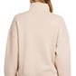 Zenana Fleece High Neck Half Zip Sweatshirt Sand Beige - DAVERRI FASHIONS