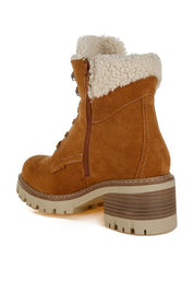Madoka Fur Collar Chunky Ankle Boots | Boots Daverri Fashions