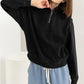 HYFVE Half Zip Drop Shoulder Sweatshirt - DAVERRI FASHIONS
