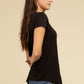 Flowy Round Hem Rayon Short Sleeve Top T-Shirts