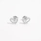 925 Sterling Silver Inlaid Zircon Heart Earrings - DAVERRI FASHIONS