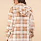 VERY J Fuzzy Plaid Long Sleeve Hooded Jacket