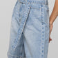 Self Belted Bermuda Denim Shorts Shorts