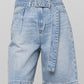 Self Belted Bermuda Denim Shorts LIGHT BLUE WASH Shorts