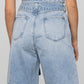 Self Belted Bermuda Denim Shorts Shorts