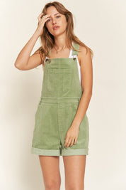 Adjustable Shoulder Straps Corduroy Shortalls Shortalls