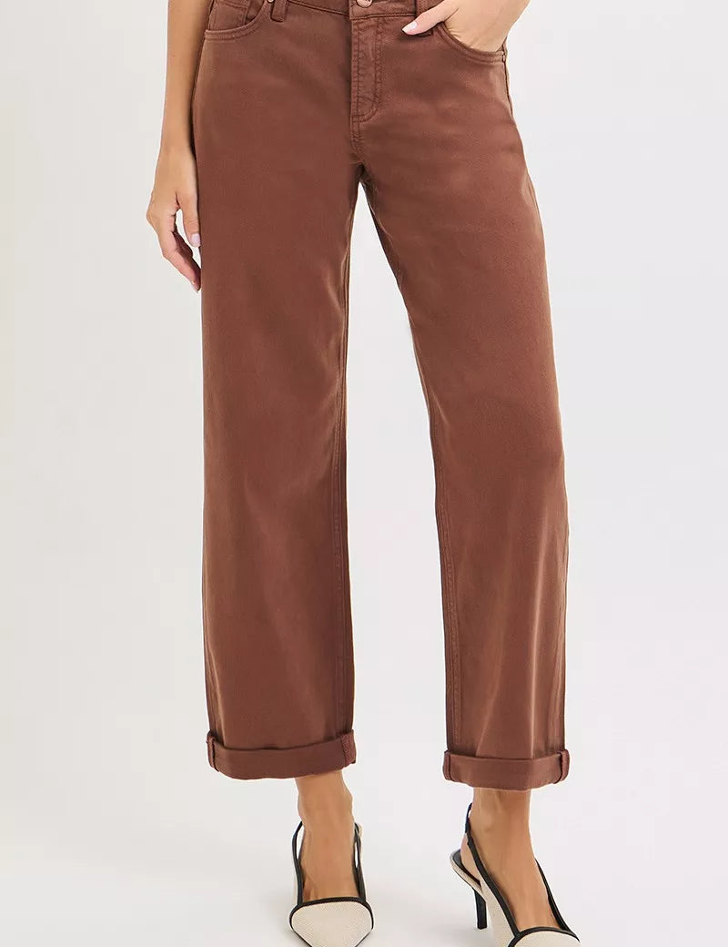 COCOA RISEN Full Size Tummy Control Mid Rise Ankle Barrel Baggy Jeans Plus Size | Pants Daverri Fashions