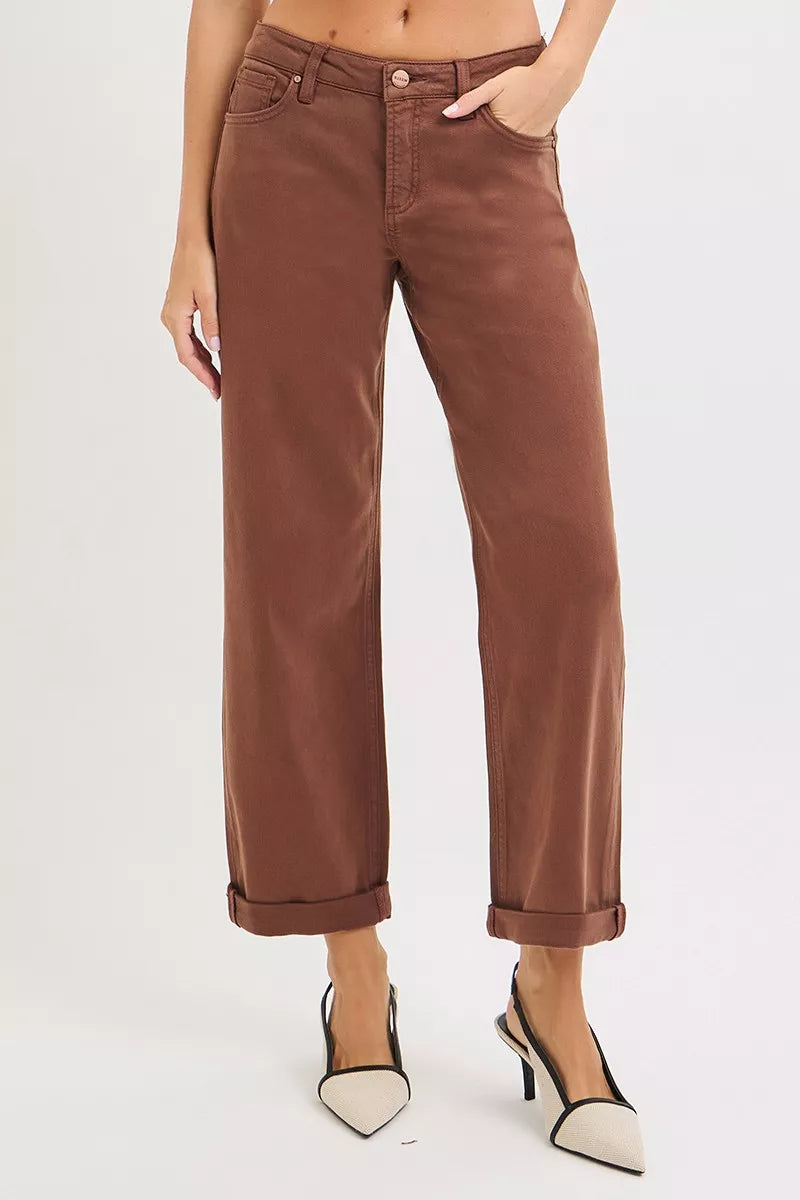 COCOA RISEN Full Size Tummy Control Mid Rise Ankle Barrel Baggy Jeans Plus Size | Pants Daverri Fashions