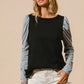 BiBi Cable Sweater Knit Top with Contrast Puff Sleeve - DAVERRI FASHIONS