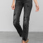 Mid Rise Ankle Black Straight Jeans BLACK Jeans