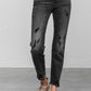 Mid Rise Ankle Black Straight Jeans Jeans