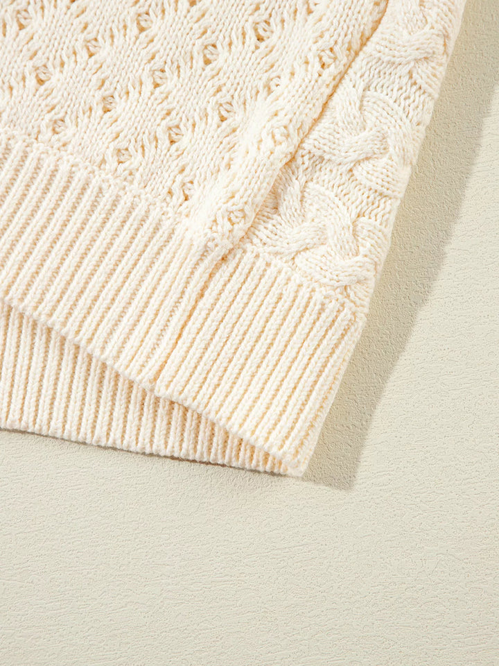 Cable Knit Dolman Sweater Vest | Sweater Vests Daverri Fashions