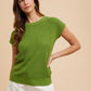 Annie Wear Round Neck Short Sleeve Sweater Sweaters