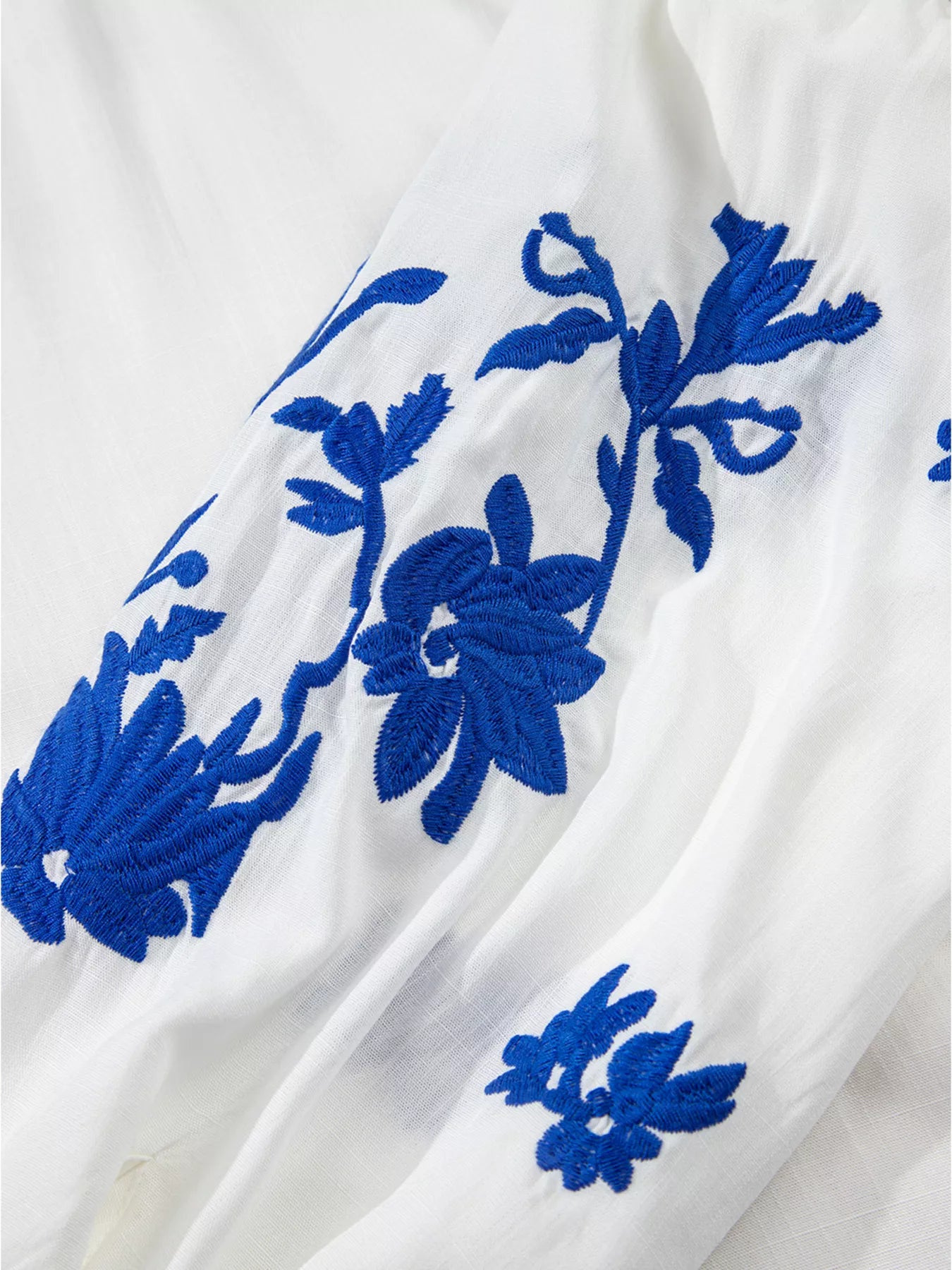 Floral Embroidered Tie Neck Blouse | Blouses Daverri Fashions