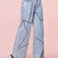 Studded Star Straight Jeans with Pockets - DAVERRI FASHIONS