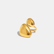 Gold 7 18K Gold-Plated Irregular Bypass Ring | Rings Daverri Fashions