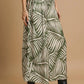Umgee Palm Leaf Print Wide Leg Culotte Pants Pants