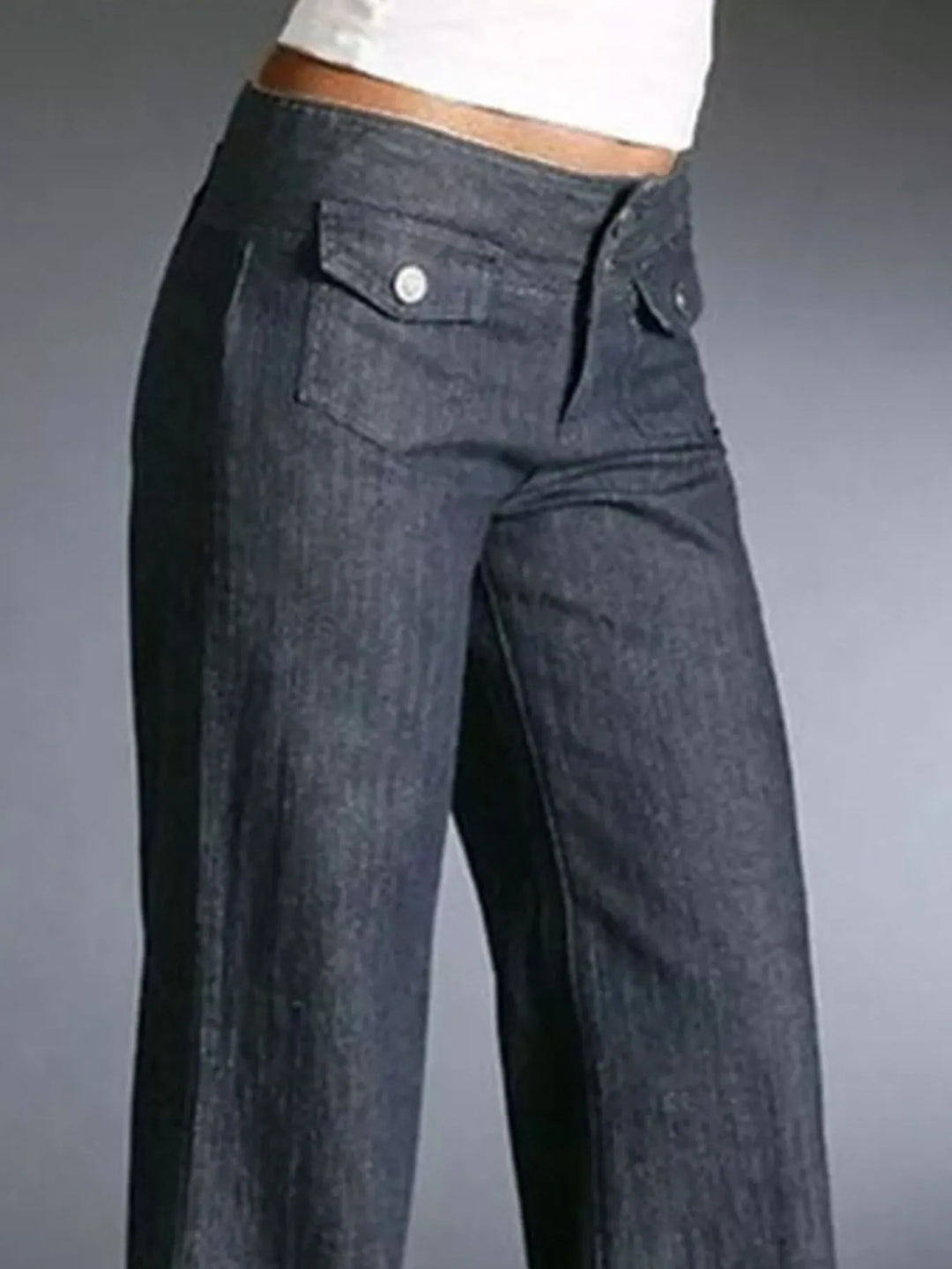 Full Size High-Waisted Wide-Leg Wash Jeans Plus Size | Jeans Daverri Fashions