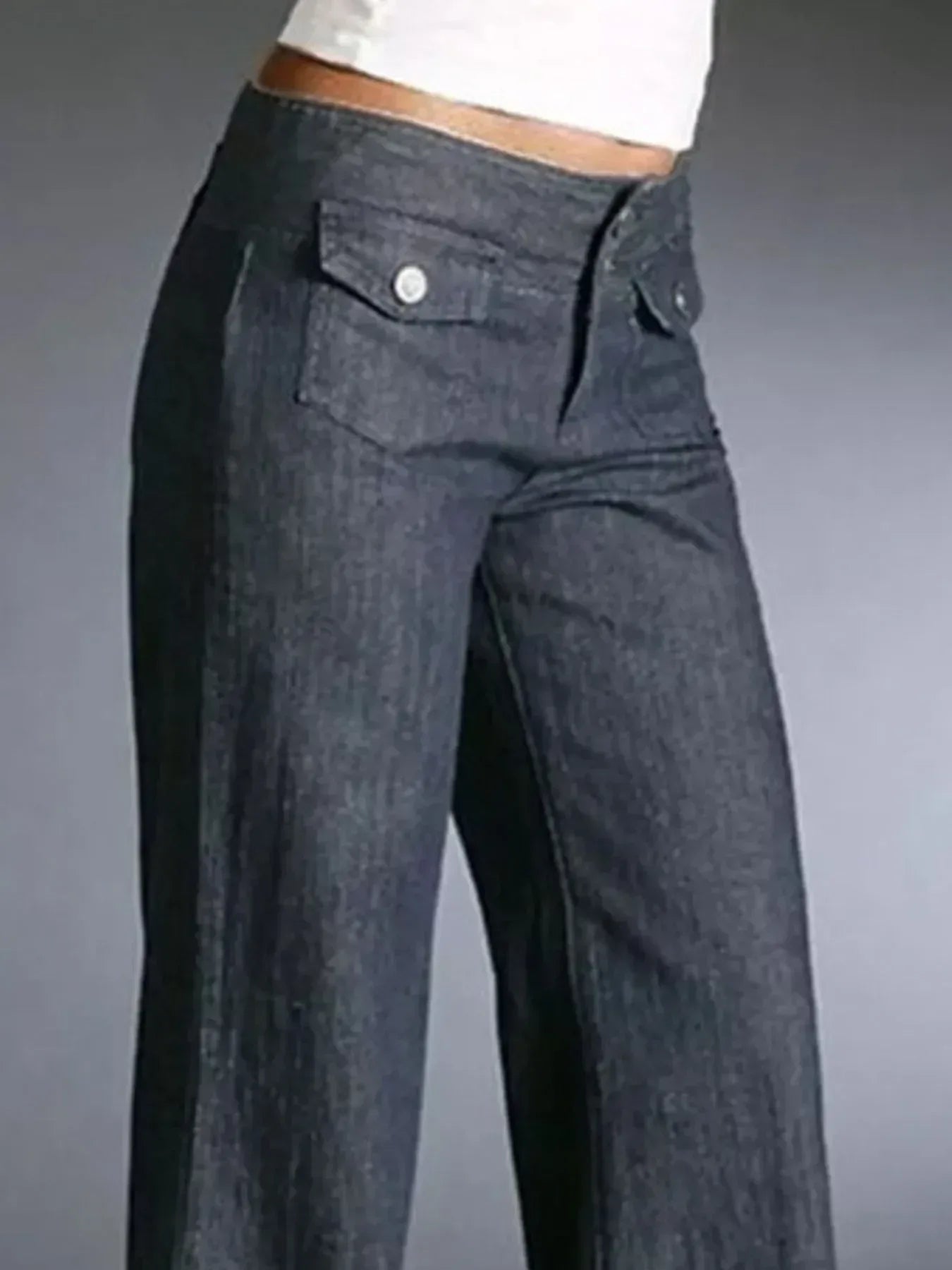 Full Size High-Waisted Wide-Leg Wash Jeans Plus Size - DAVERRI FASHIONS