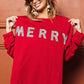 BiBi Merry Glitter Christmas Drop Shoulder Top - DAVERRI FASHIONS