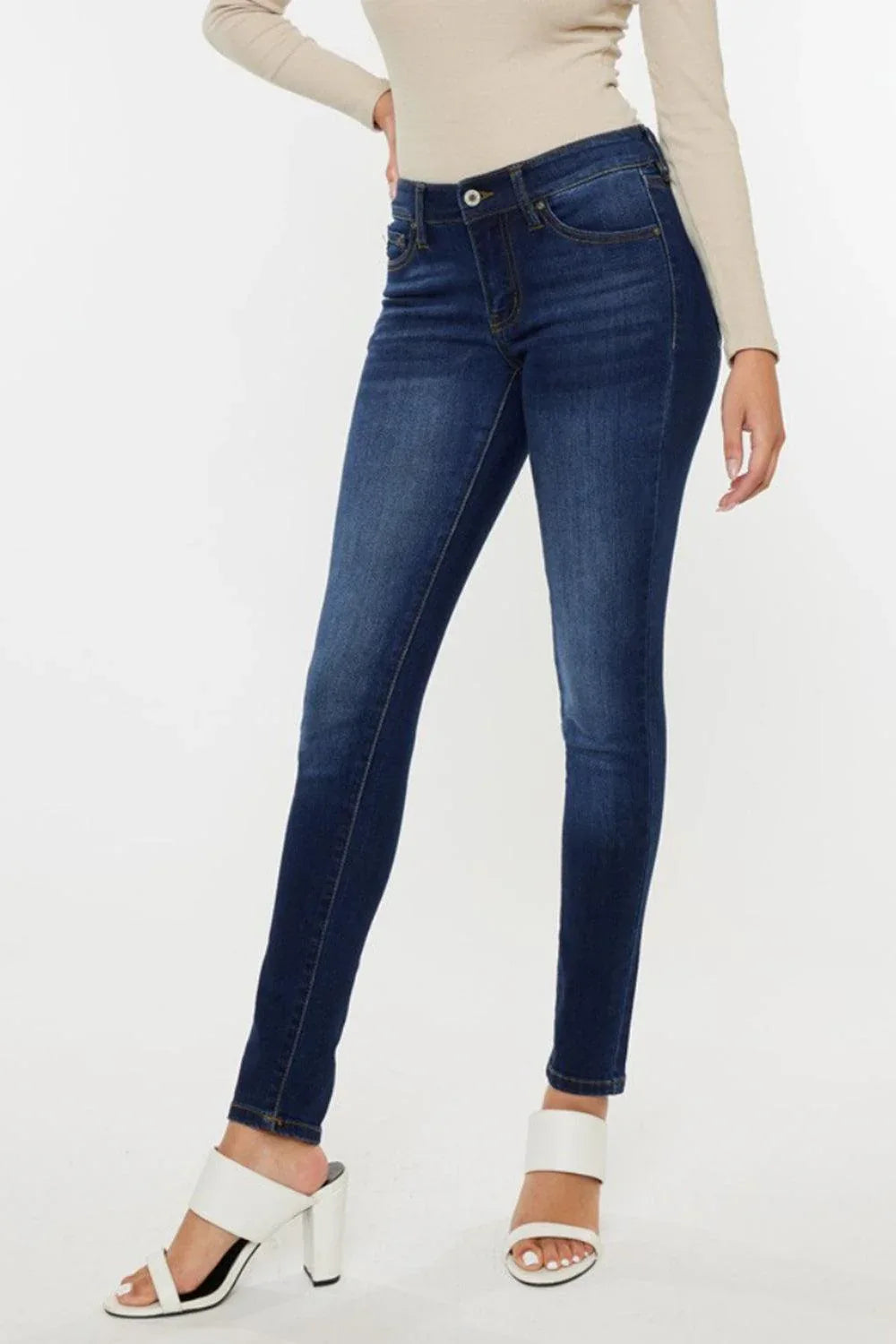 Kancan Mid Rise Gradient Skinny Jeans - DAVERRI FASHIONS