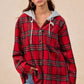 BiBi Brushed Plaid Hooded Jacket - DAVERRI FASHIONS
