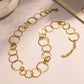 18K Gold-Plated Chain Link Statement Necklace - DAVERRI FASHIONS