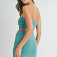 MABLE Ruched Tube Crop Top and Skirt Set Outfit Sets