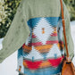 Aztec Print Button Up Jacket - DAVERRI FASHIONS