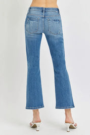 RISEN Full Size Low Rise Crop Flare Jeans | Jeans Daverri Fashions