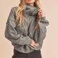 Aemi + Co Exposed Seam Half Zip Sweatshirt with Pockets - DAVERRI FASHIONS