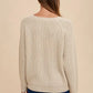 Annie Wear HELLO Embroidered Raglan Sleeve Sweater Sweaters