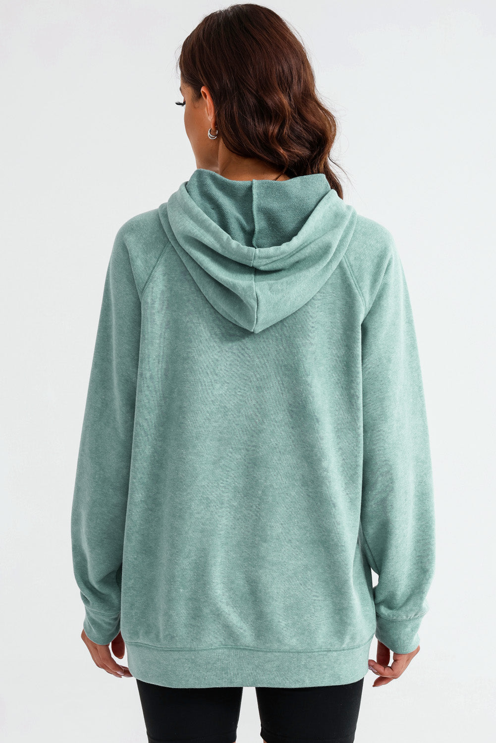 Long Sleeve Front Pocket Hoodie Tops