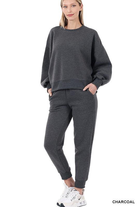 Zenana Sweatshirt and Sweatpants Set Pants Sets