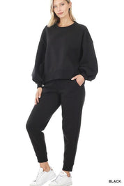 Zenana Sweatshirt and Sweatpants Set Pants Sets