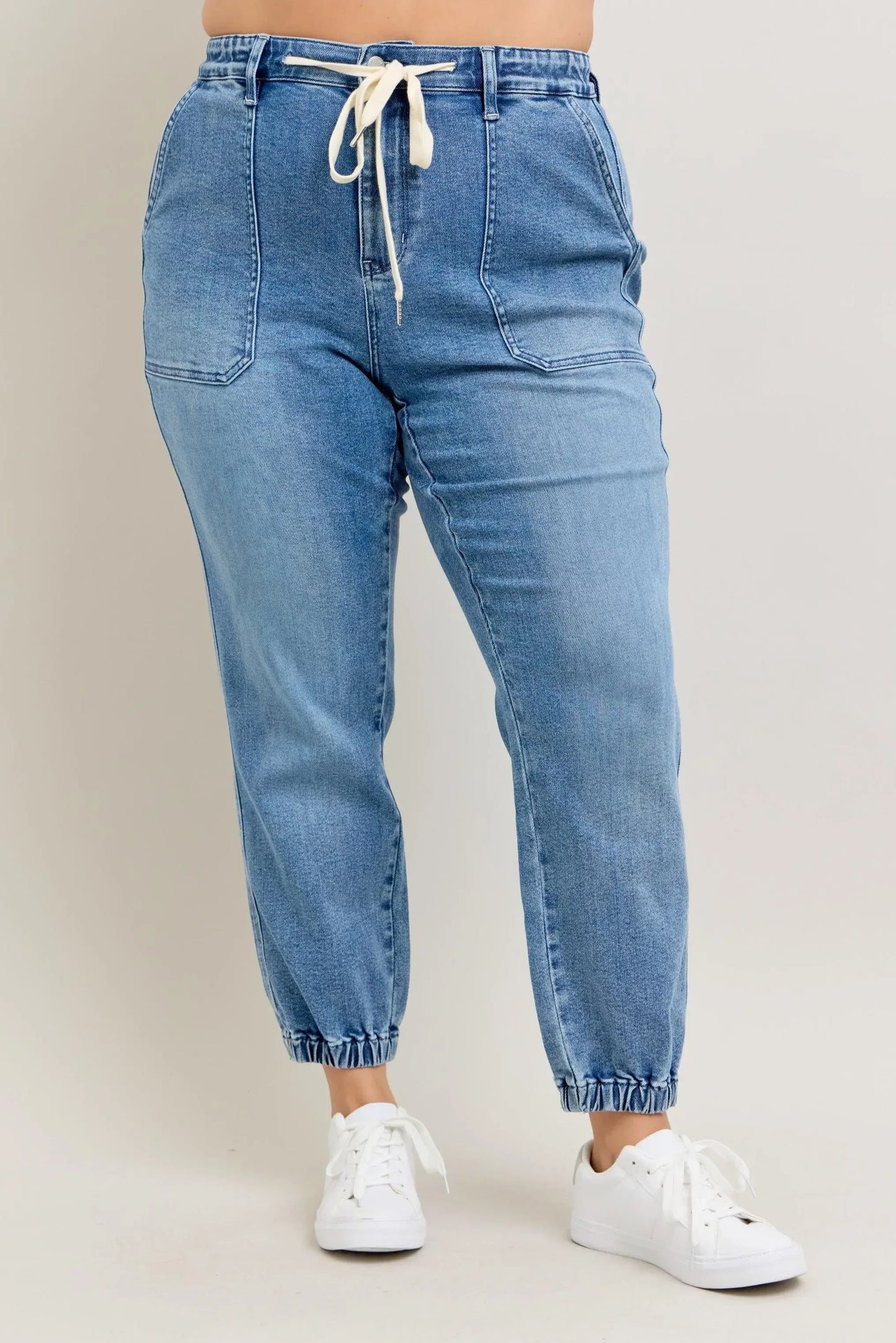 Judy Blue Full Size High Waist Denim Jogger - DAVERRI FASHIONS