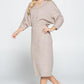 Sweater Knit Dolman Sleeve Midi Dress - DAVERRI FASHIONS