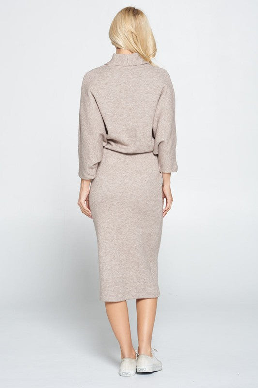 Sweater Knit Dolman Sleeve Midi Dress Mid Dresses