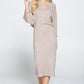 Sweater Knit Dolman Sleeve Midi Dress - DAVERRI FASHIONS