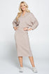 Sweater Knit Dolman Sleeve Midi Dress - DAVERRI FASHIONS